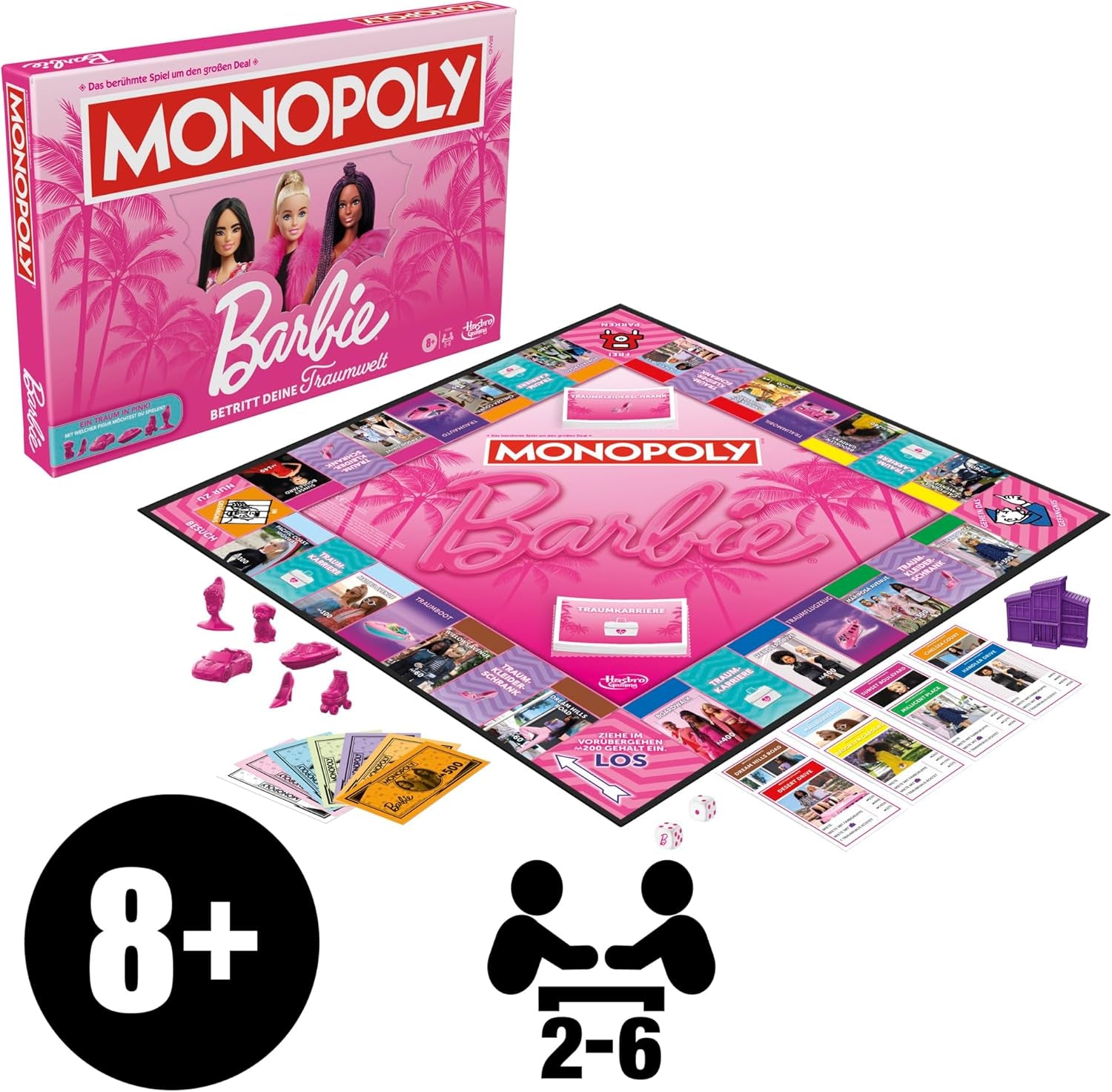 Barbie Edition, the classic board game inspired by Barbie's dream world and her adventures, is an original game for children and teenagers.