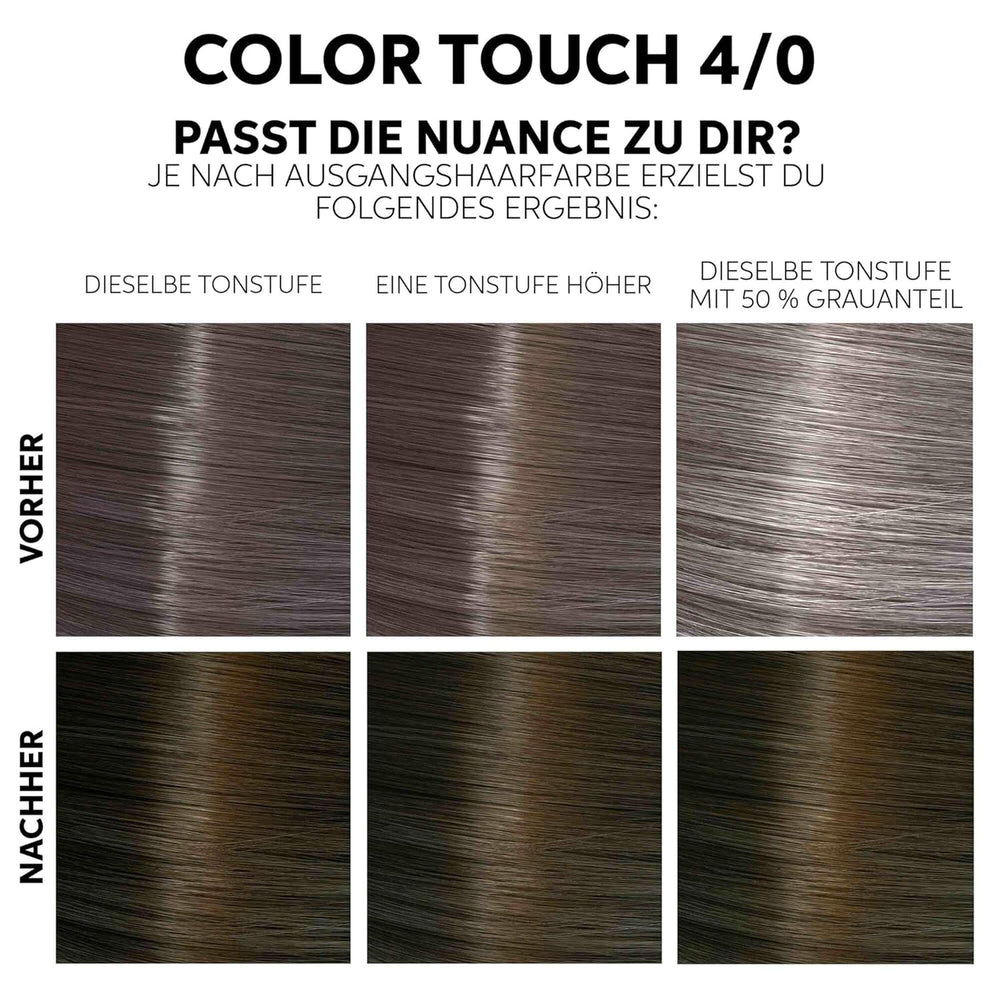 Wella Professionals Color Touch demi-permanent colorant de păr fără amoniac - vopsea de păr cu până la 50% acoperire a părului gri - kit rădăcină, inclusiv mască de păr - 4/0 Medium Brown (130 ml) Vopsea pentru par Naty Shop