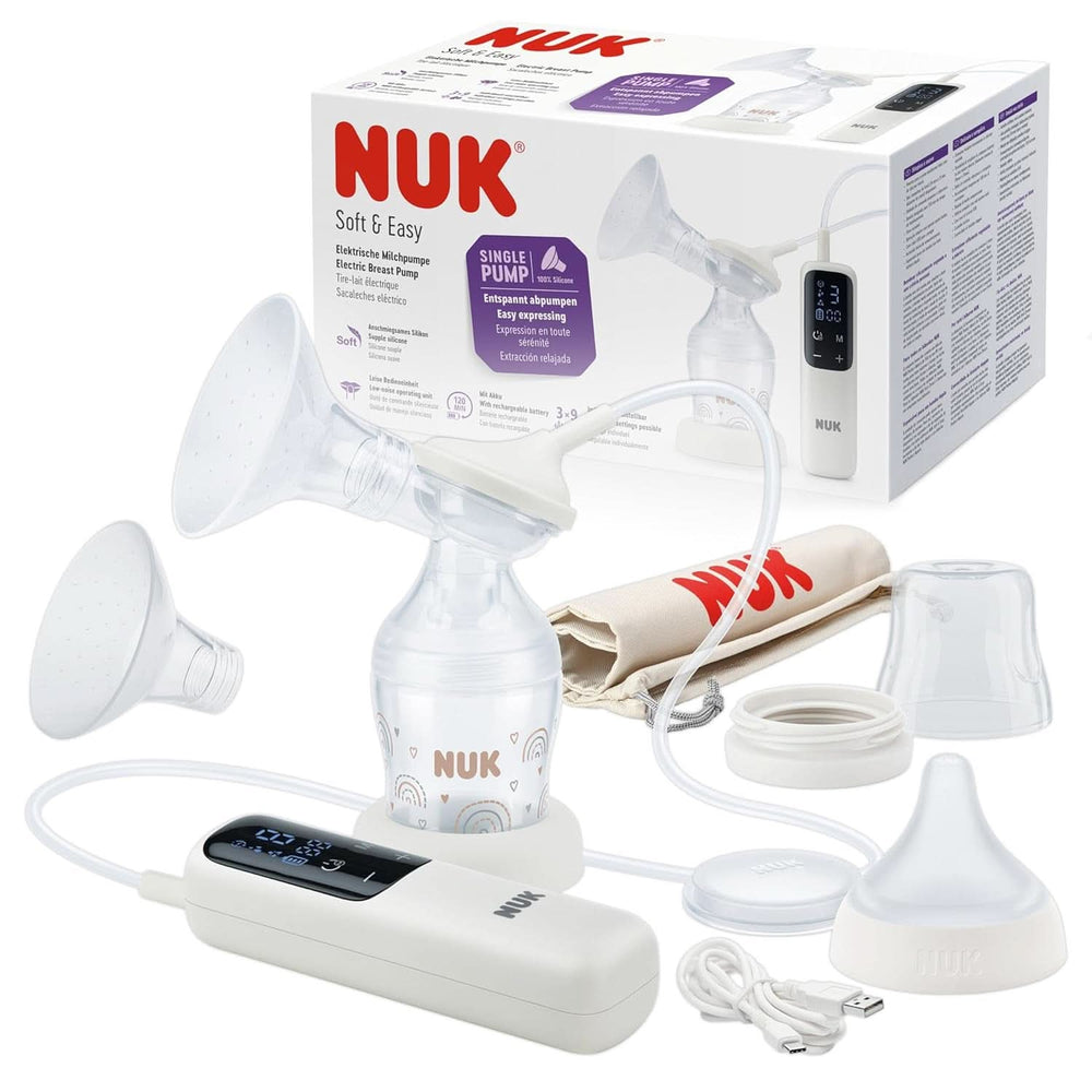 NUK manual breast pump set, Soft silicone pillow, 2 perfectly matched bottles, 150 ml Food and Breastfeeding Accessories Bebe Naty Shop Milchpumpe