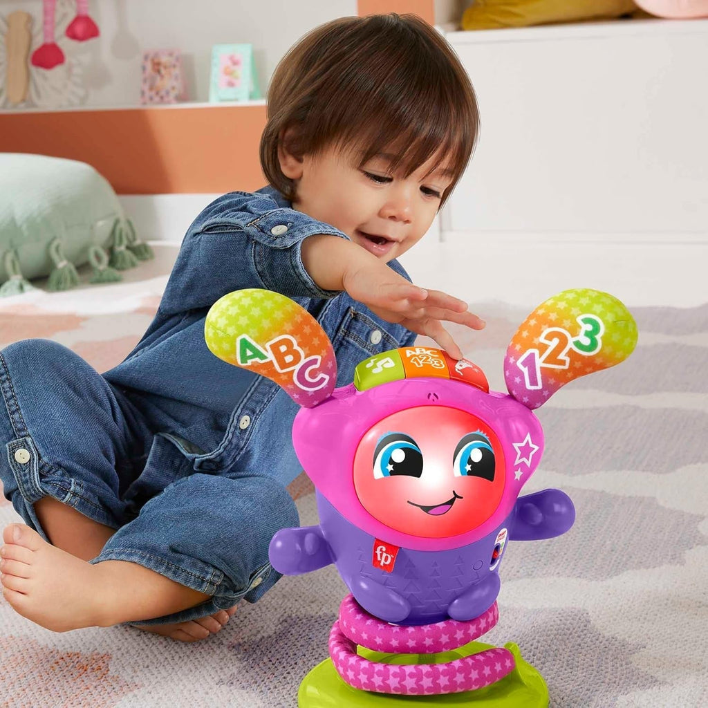 Fisher-Price DJ Bouncin' Star Baby Toys | Jucării educative pentru băieți și fete de 1 an | Cadouri pentru copii de 1 an | Jucării interactive pentru fete și băieți de 1 an | Versiunea în limba engleză 9-36m, HRC48 Jucarii Bebe Naty Shop