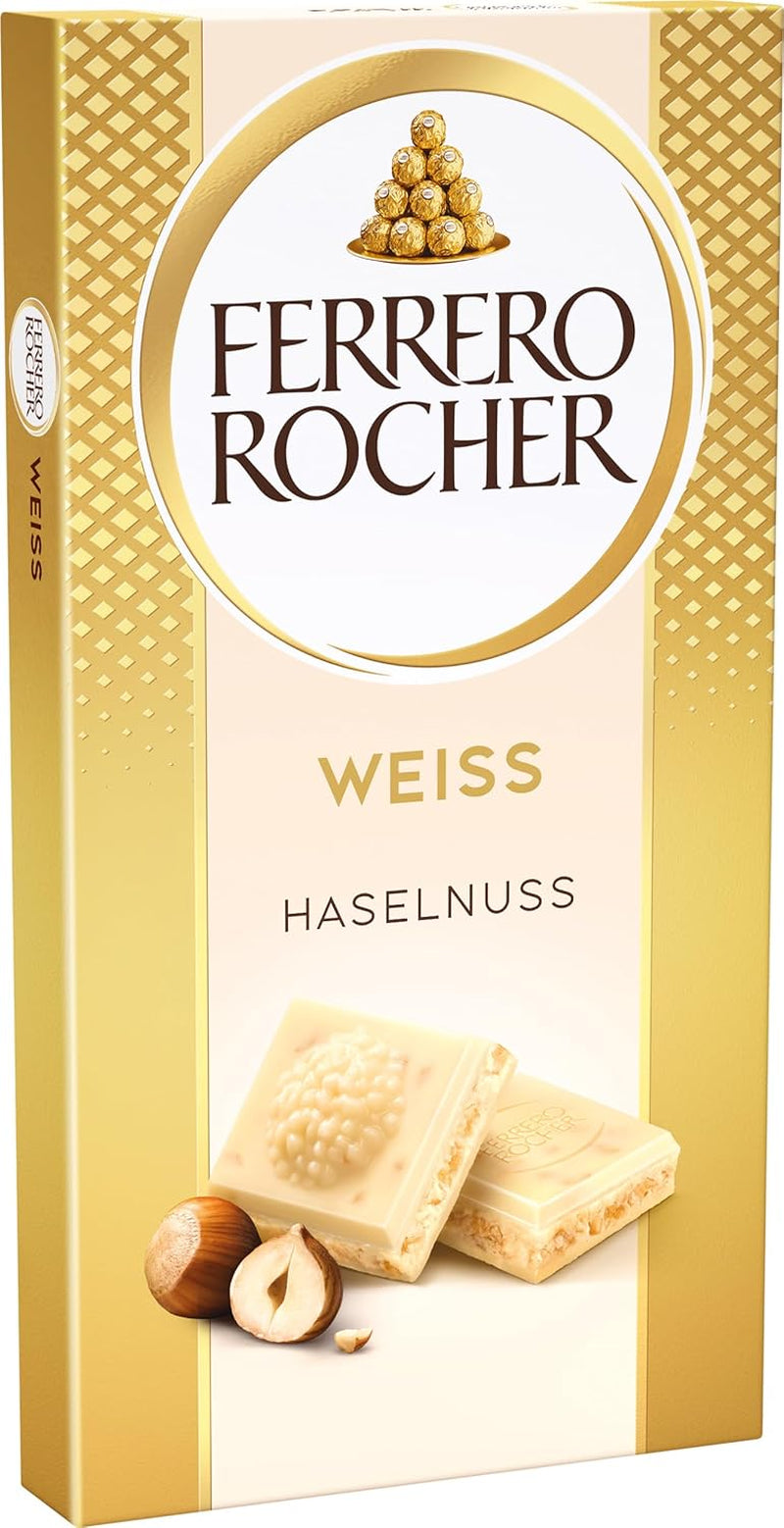 Ferrero Rocher Bar - White Chocolate with Hazelnut - Valentine's Day Gift for Him and Her - 1 Chocolate Bar x 90g