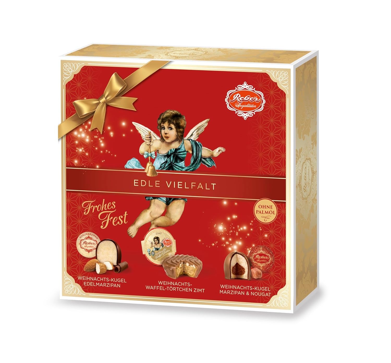 Reber Mozart balls with dark chocolate, pack of 6 with marzipan and nougat, vegan - 1 x 120 g