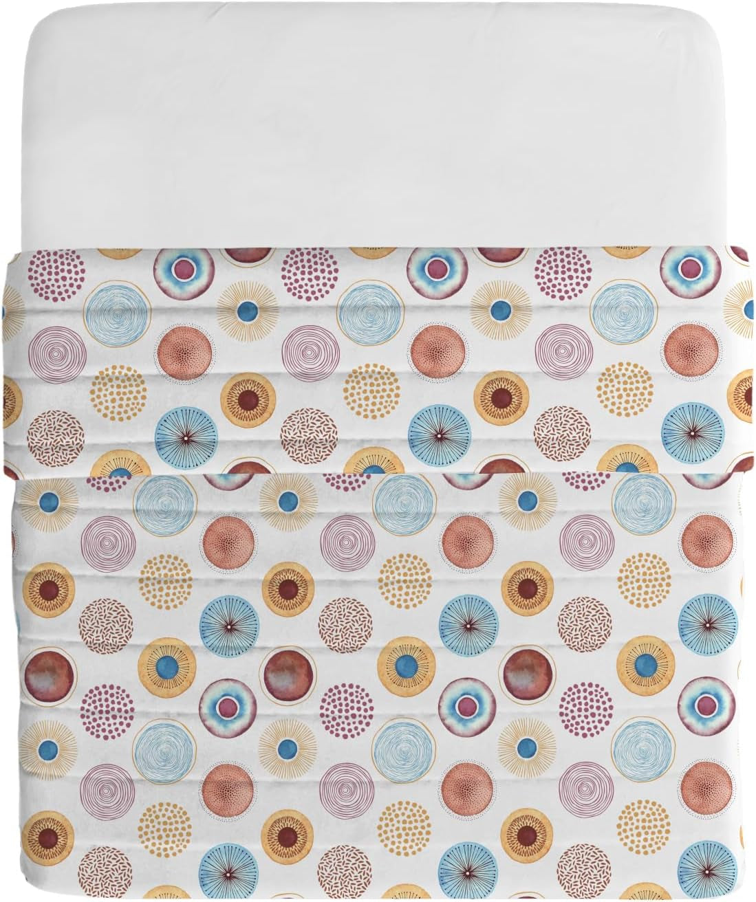 Italian bed linen basic summer quilt, printed microfibre, 250X240Cm, circle Quilts and quilts Naty Shop