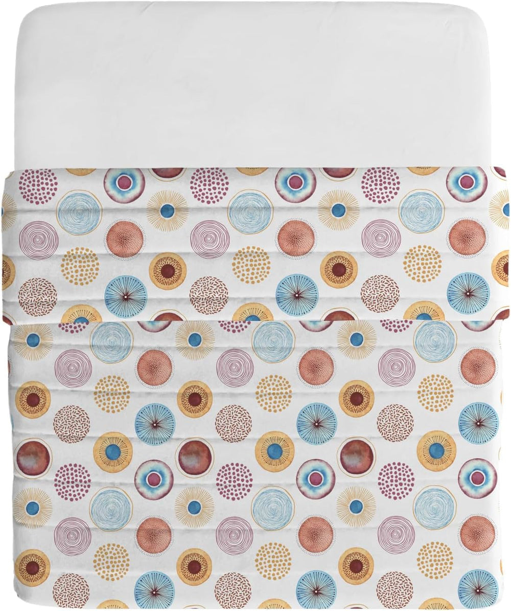 Italian bed linen basic summer quilt, printed microfibre, 250X240Cm, circle Quilts and quilts Naty Shop