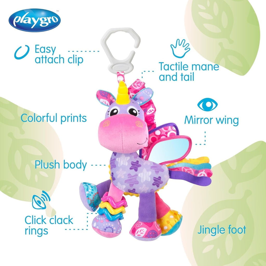 Playgro activity friend unicorn Stella, remorcă pentru cărucior, de la 0 luni, roz/violet, 40183 Jucarii Bebe Naty Shop