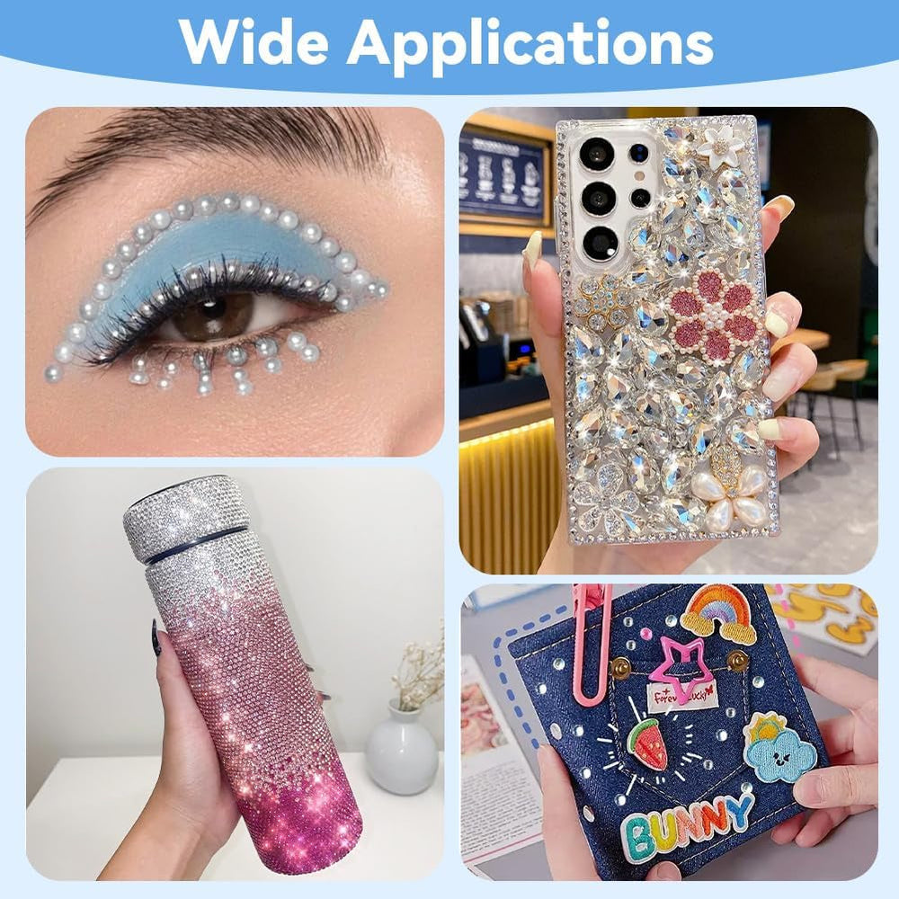 Harz Strasssteine 4200Pcs Strass Kristalle 1Mm-5Mm Gemischte Kinder Bastelsachen Kit Mit Strass Mit Picking Pinzette Und Stift Für DIY Nägel Kleidung Kunsthandwerk Gemischt Becher Party (A)