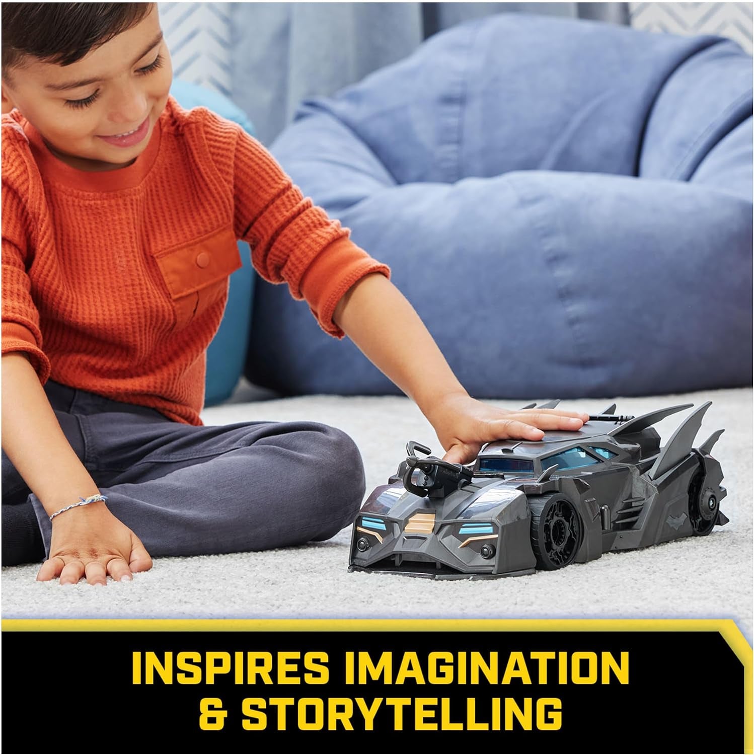 DC Comics Batman Offroad Batmobile with Catapult with Grab Hook and Grid Cell at the Back Including 10cm Batman Figure for Superhero Fans Ages 4 and Up Action Figures Naty Shop