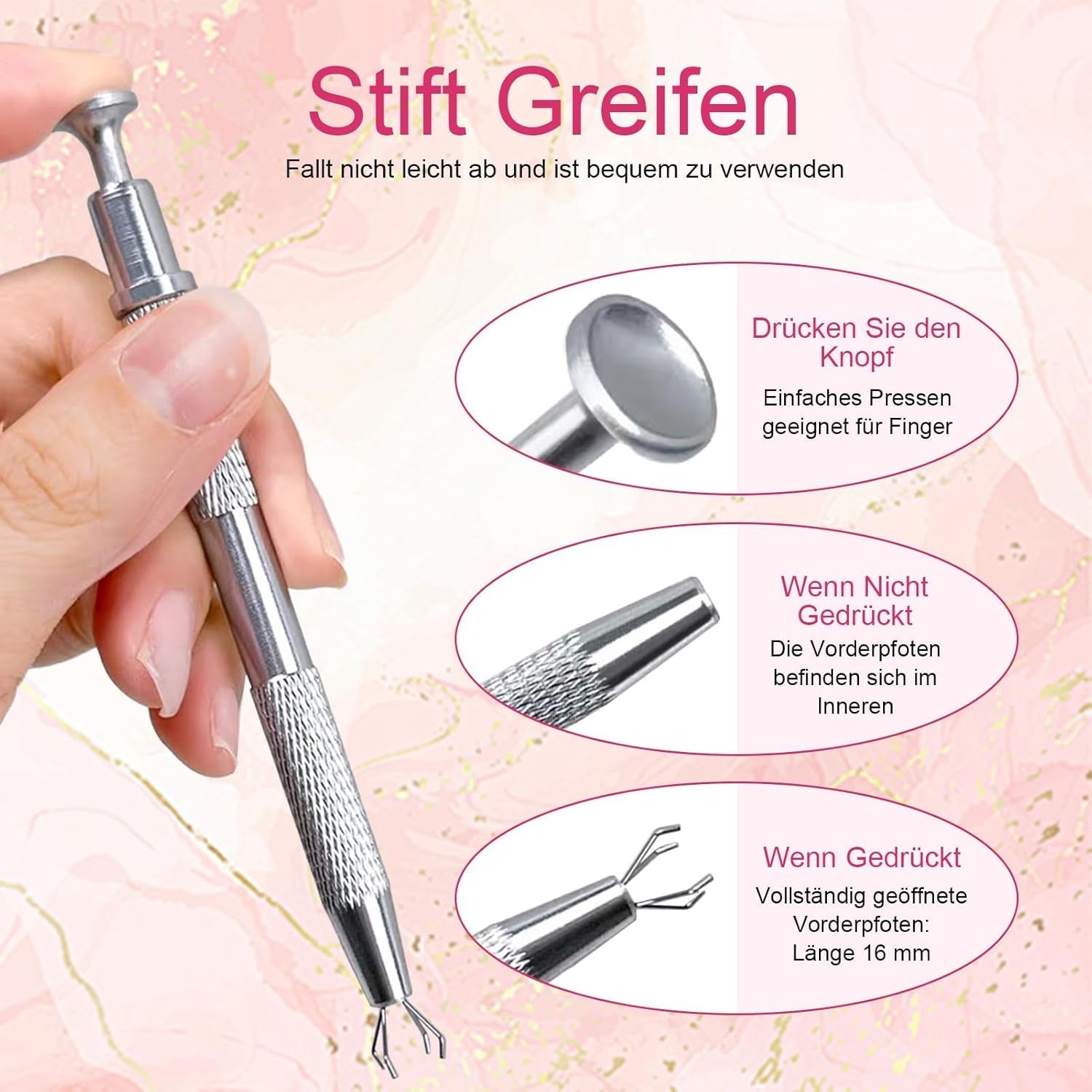 100 Stk Nail Art Schwamm Mit Metallgreifer, Nailart-Zubehör, Baby Boomer, Rendering-Werkzeuge Mit Greifer-Blöcken, Maniküre-Gradient Nail Art Schwamm, Für Pinselset, Nägel, Nageldesign-Zubehör