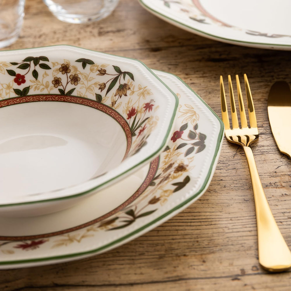 Set de veselă ceramică ASSAM, 12 piese, pentru 4 persoane