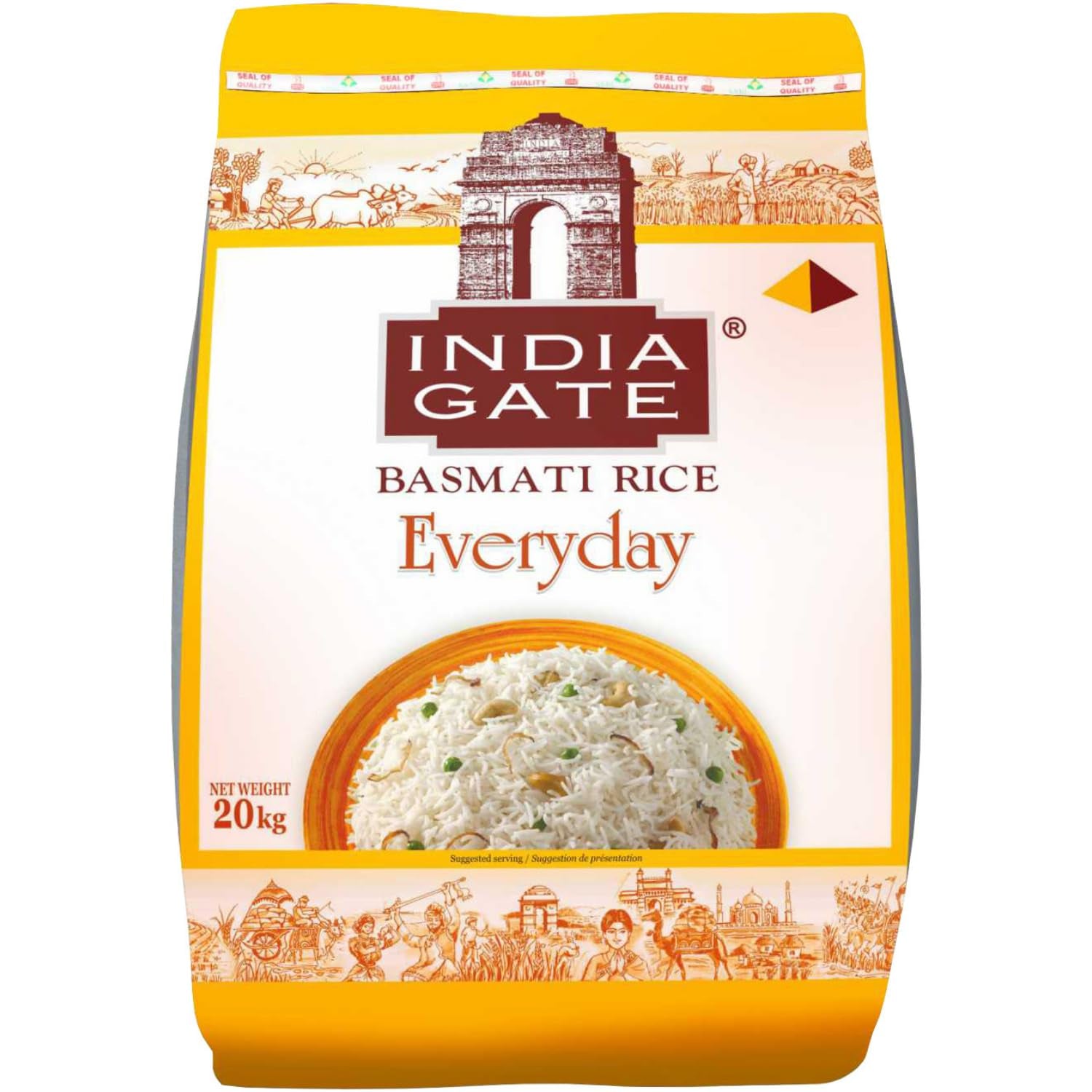 INDIA GATE Premium Basmati Rice – Long grain fine, aromatic rice from India, fine long grain (1 x 5 kg)