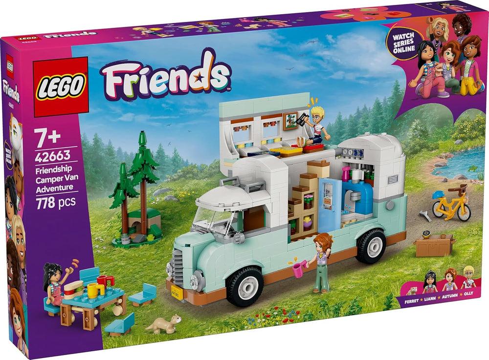 LEGO Friends Caravan, Role-Playing Building Set with a Toy Caravan, Gift for Girls Age 7+, Creative Playset with 3 Minifigures and Ferret Animal Figure 42663 Building Sets Besuche den LEGO-Store