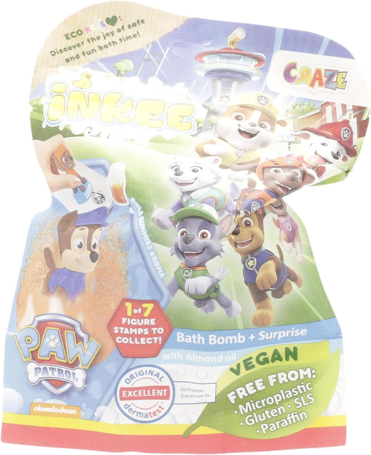 INKEE SURPRISE PAW PATROL, Bath bomb for children with surprise, cola flavor, foam effect, 80 grams Shower and bath Naty Shop