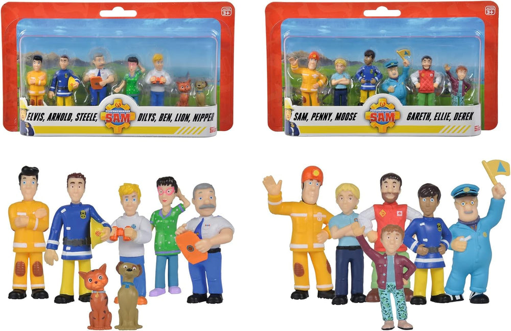 Simba 109252538 - Fireman Sam Figures Set, 6 Pieces, 2 Assorted, Only One Version Provided, 5-7cm Play Figures, From 3 Years Action Figures Naty Shop