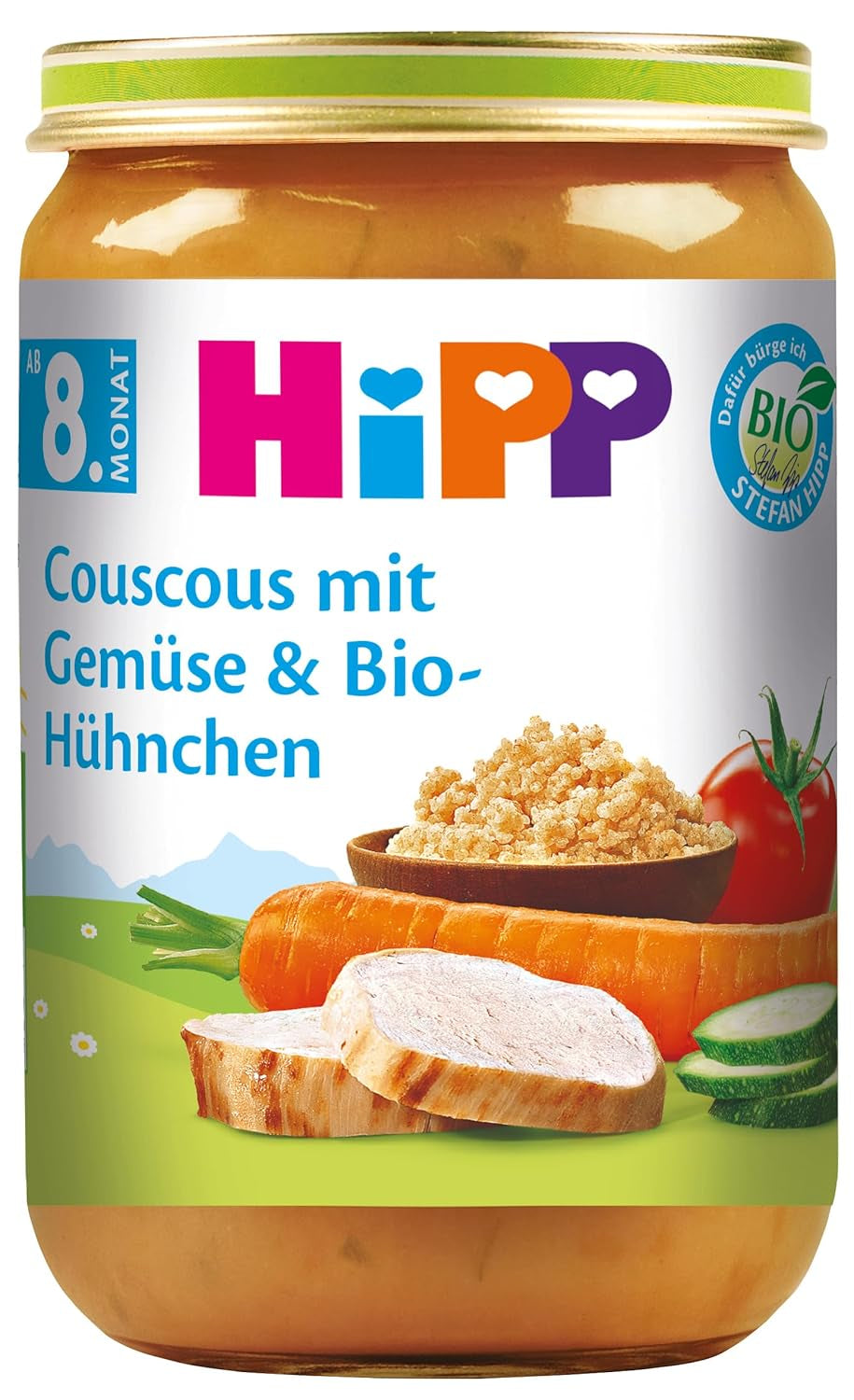 HiPP Couscous with Vegetables and Organic Chicken, Pack of 6 (6 x 220g)