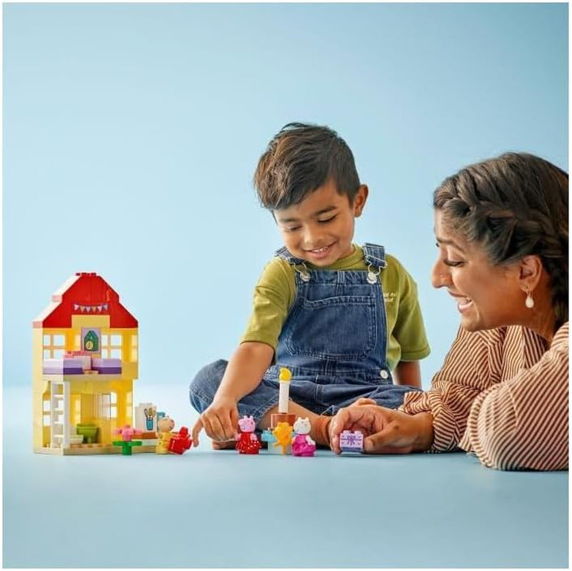 LEGO DUPLO Peppa's Birthday House: Creative 3-figure toy, build and rebuild toy house for 2-year-olds, boys and girls, promotes dexterity 10433 Building sets Besuche den LEGO-Store