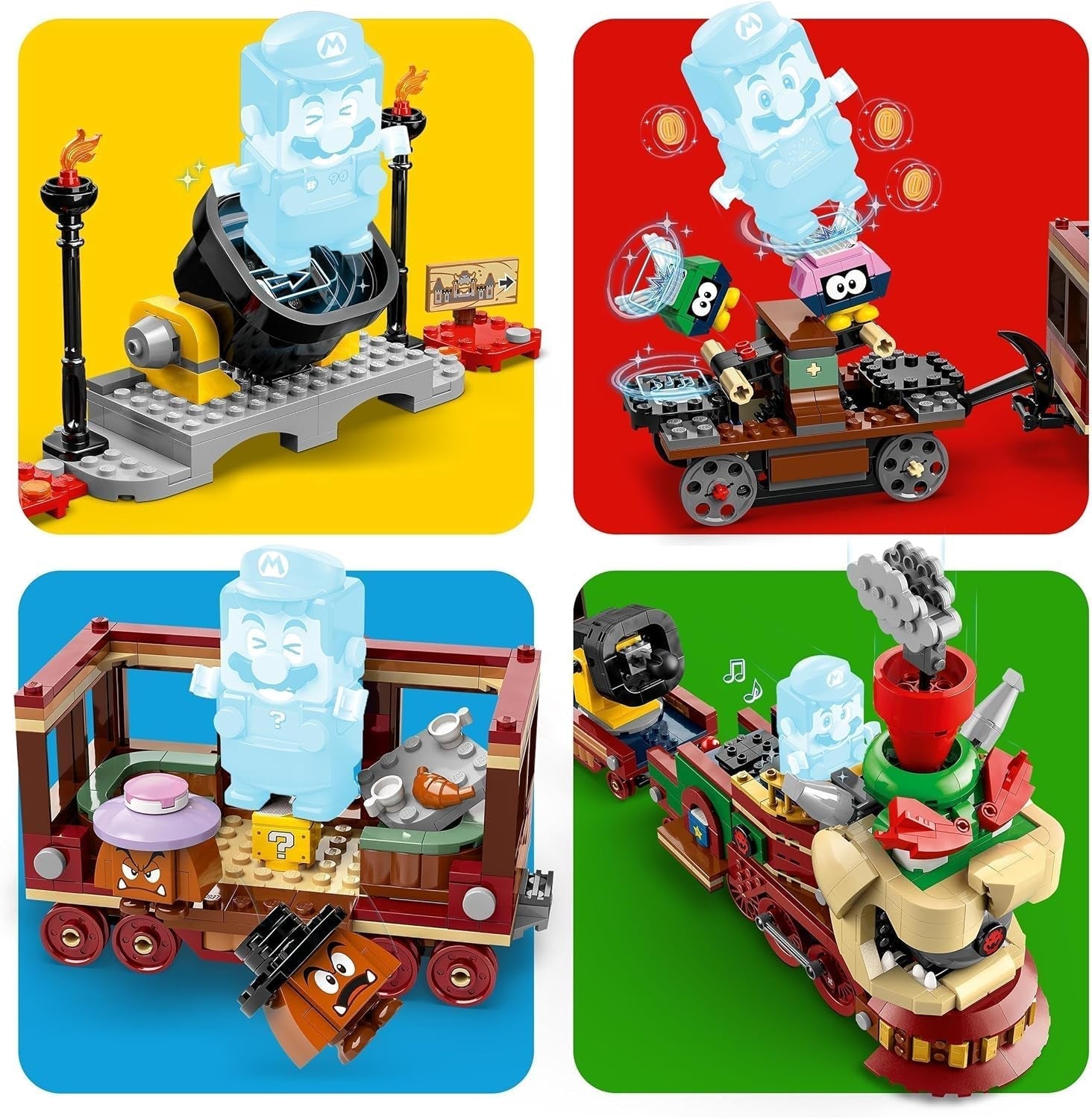 LEGO Super Mario Express Bowser Train Kids Adventure Playset with Hammer Brother 2 Gumbas and 2 Parapunctures Nintendo Gift for Boys Girls Gamers 71437 Building Sets Besuche den LEGO-Store