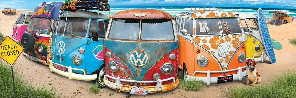 VW Bus - Combination (jigsaw puzzle): Panorama jigsaw puzzle, 1000 Puzzle Naty Shop