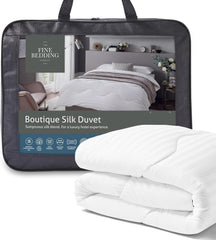 Boutique Silk Comforter Luxury Bedding Machine Washable (13.5 Tog Double Bed) Naty Shop Comforters and Duvets 13.5 Tog Double Bed