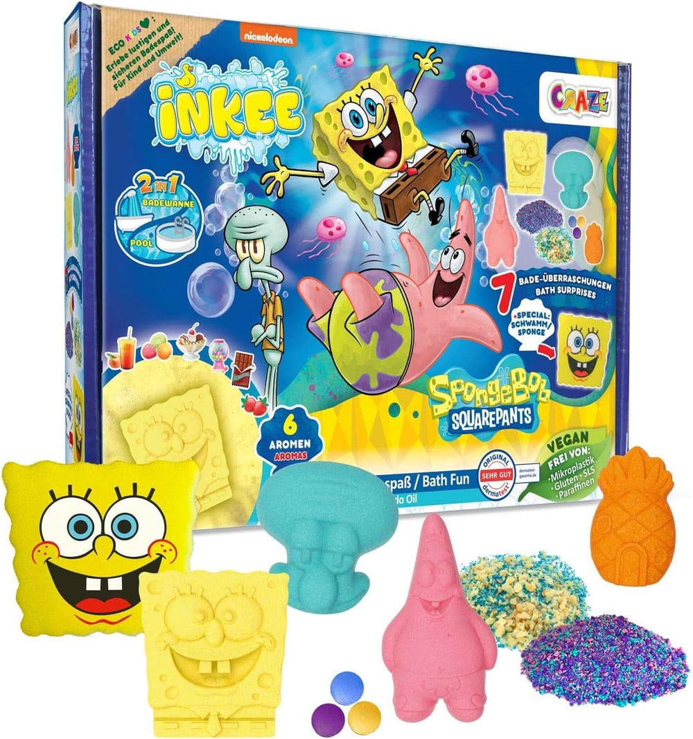 INKEE Spongebob Surprise Kids Bath Bomb Spongebob Squarepants Collectible 80 Grams Naty Shop Sponge Bob Kids Bath Set