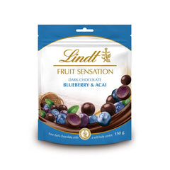 Lindt Chocolate Sensation Fruit Blueberry and Acai | 150 g | Dark chocolate sphere with refined apple-based fruit filling | Gift of chocolate | Chocolate gift
