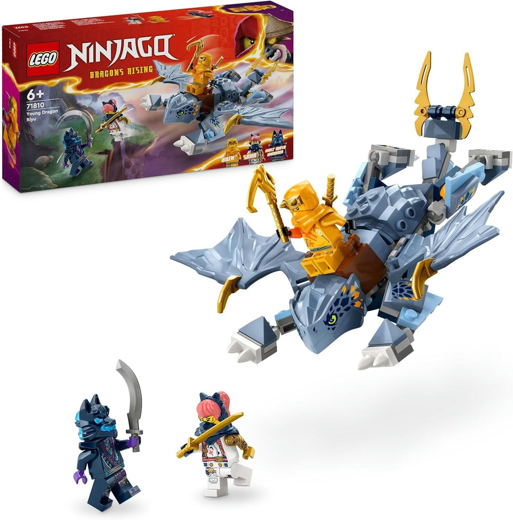LEGO NINJAGO Riyu The Baby Dragon, Dragon Toy with 3 Mini Figures, Buildable Ninja Toy for 6 Years Old Boys and Girls, Action-packed Gift for Kids 71810 Building Sets Besuche den LEGO-Store Singur