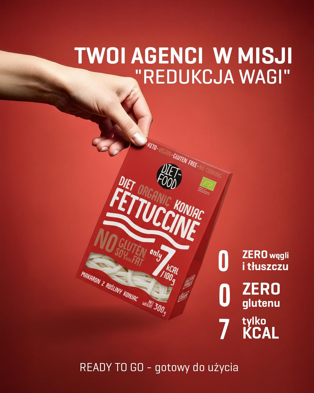 Fettuccine Konjac Noodles Bio Shirataki Diet-Food - 300g, low-carb, sugar-free, keto, vegan, low-calorie, gluten-free and egg-free, made from Konjac flour