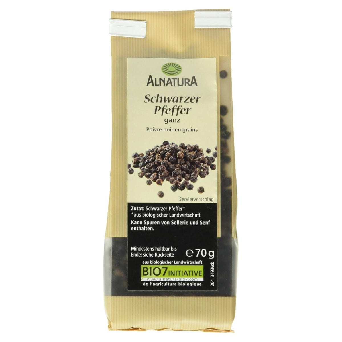 Bio Schwarzer Pfeffer ganz, 70g