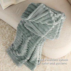 BEDSURE Sage Green Fleece Throw Blanket for Sofa - Super Soft Cozy Blankets for Women, Cute Small Blanket for Girls, 127 X 152 Cm Beds and Blankets Beuche den BEDSURE-Store