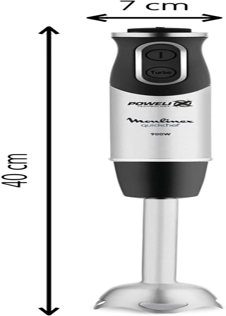 DD6558 DD655810 Quickchef 3-In-1 Tauchmixer, Powelix-Technology, 3 Zubehörteile, Edelstahl, Stahl/Schwarz Kitchen Naty Shop