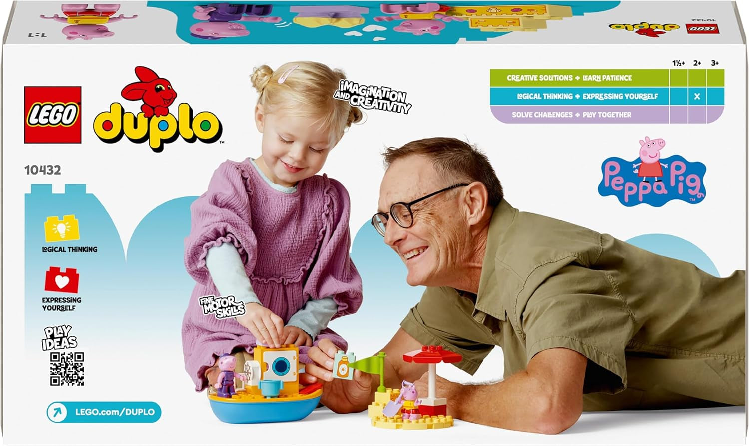 LEGO DUPLO Peppa's Boat Trip: Toy Boat Playset to Build and Rebuild with 2 Figures, Creative Toy, Gift Idea for 2-Year-Olds, Boys and Girls 10432 Building Sets Besuche den LEGO-Store