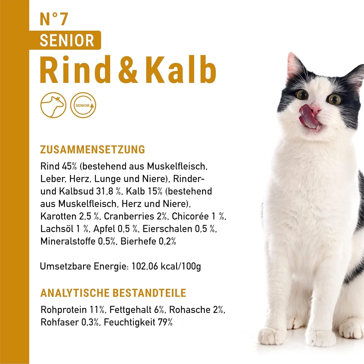 catz finefood Senior Collection Katzenfutter nass - Premium Nassfutter für Ihre Senior Katze - getreidefrei, ohne Zucker, hoher Fleischanteil, Vitamine & Mineralien (6 x 200g Dose)