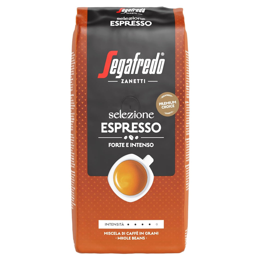 Segafredo Zanetti Selezione Espresso - Boab întreg (pachet de 1 kg) - Potrivit pentru toate specialitățile de cafea italienești - Prăjire medie spre închisă, aromă puternică și intensă