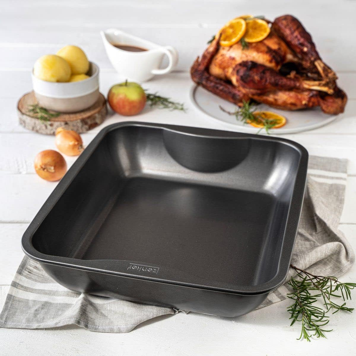 Zenker Xxl-Brat- Und Auslaufform (40 X 8 X 34 Cm) SPECIAL COOKING, Rechteckige Ofenform Mit Antihaftbebeschichtung, Backblech Für Krosse Braten & Saftige Aufläufe (Farbe: Schwarz), Menge: 1 Stück Molds and trays for baking Naty Shop
