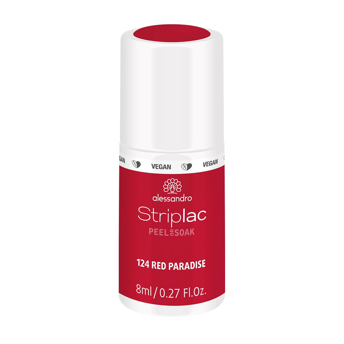 Alessandro Striplac Red Paradise UV nail polish - Delicate and long-lasting - Easy removal thanks to the removal technology - Vegan and cruelty-free - 8 ml