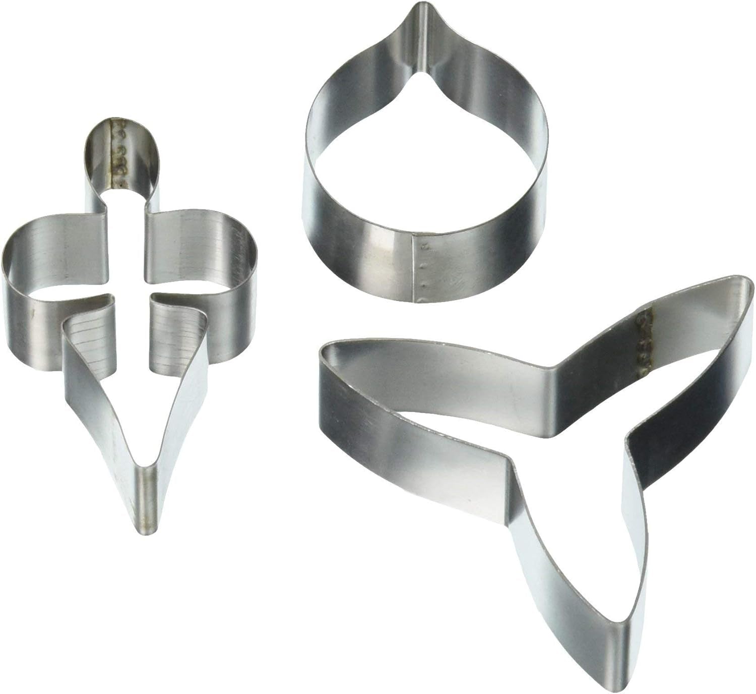 MO223 Decupator de flori, orhidee lunară, asortiment, oțel inoxidabil, argintiu, 4 x 1,2 x 4,2 cm, 3 bucăți