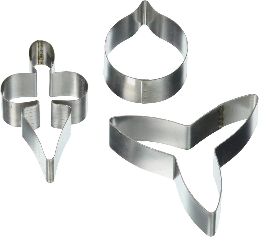 MO223 Decupator de flori, orhidee lunară, asortiment, oțel inoxidabil, argintiu, 4 x 1,2 x 4,2 cm, 3 bucăți