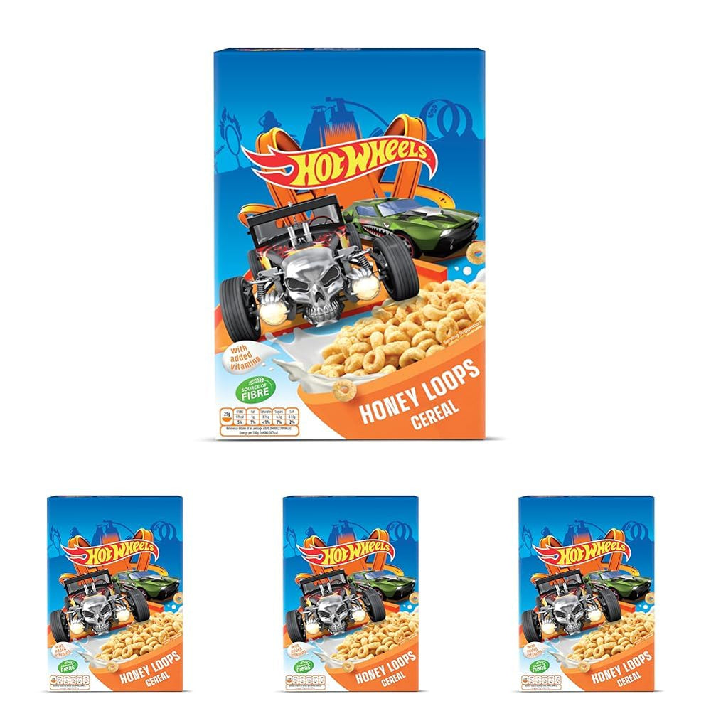 Hot Wheels Honey Loops Crunchy Whole Grain Breakfast Cereal with Added Vitamins, 1 Pack (1 x 375g)