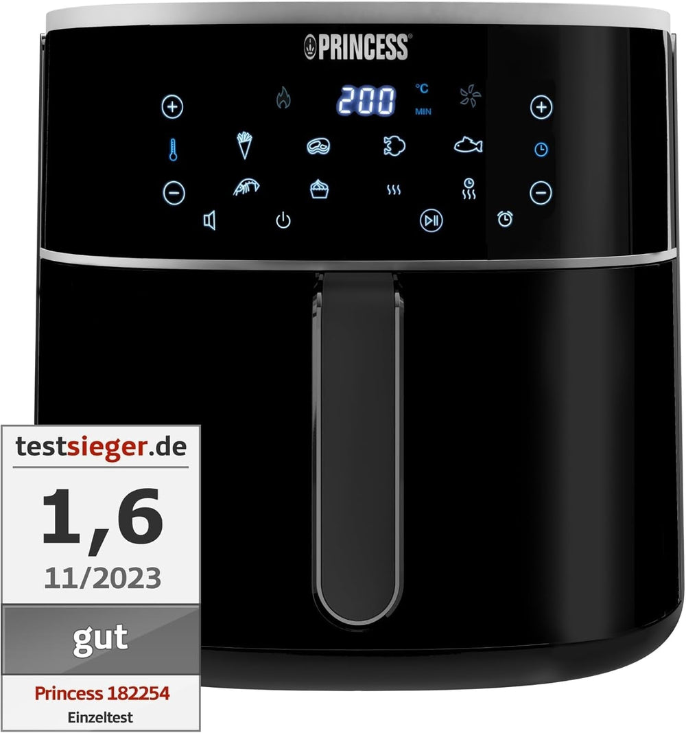 Princess Digital Hot Air Fryer - Variable bowl capacity - 8 liters maximum - 6 preset programs Appliances Naty Shop 8 liters