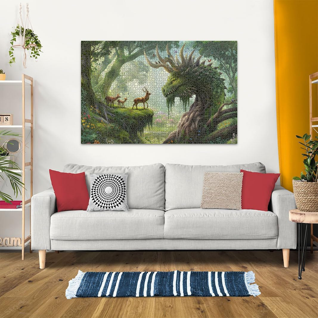 Ravensburger Puzzle 12000808 - Dragonul pădurii se trezește - puzzle jigsaw de 3000 de piese pentru adulți cu vârsta de peste 14 ani Puzzle Naty Shop