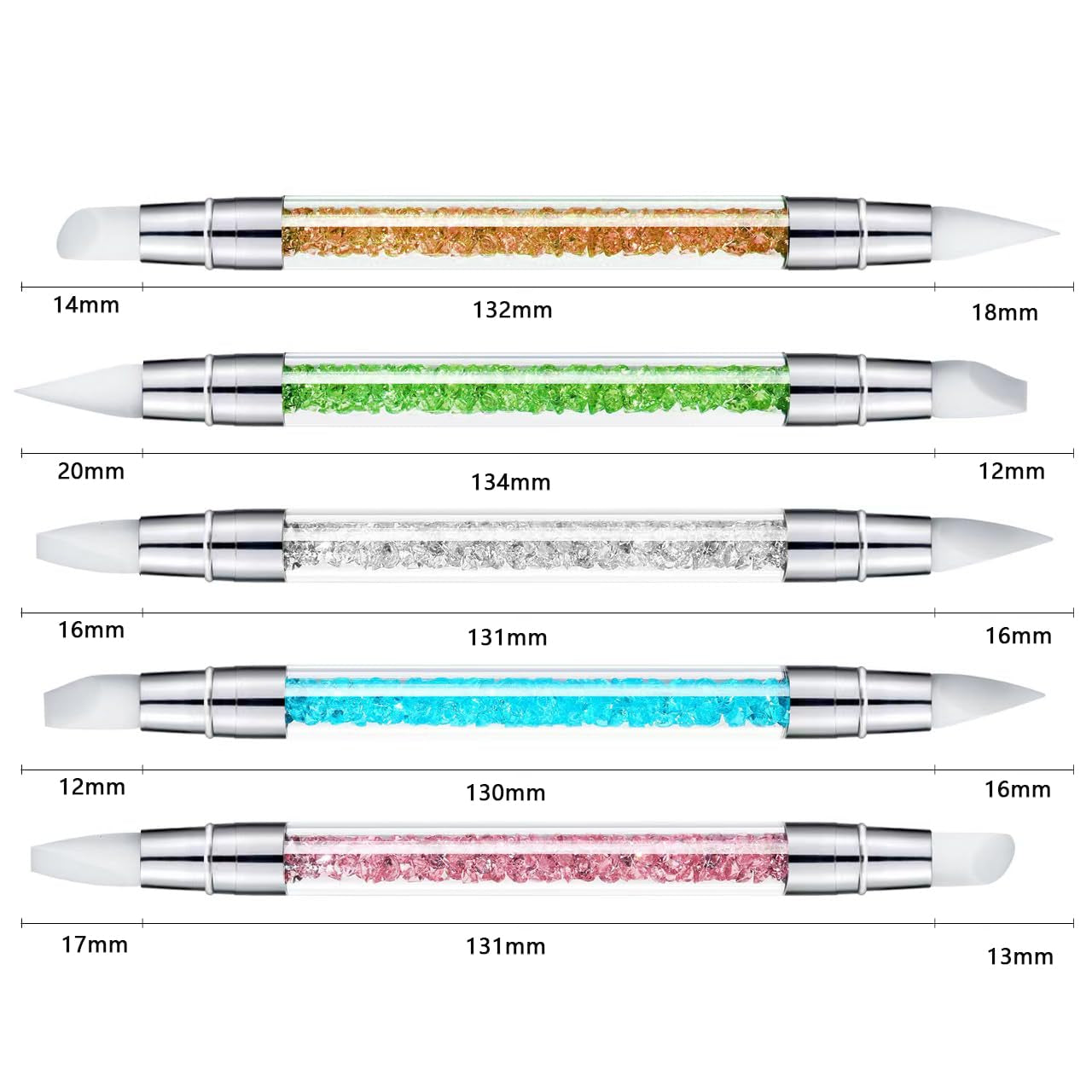 ZEOHBETY Nagelkunst-Skulpturstift, 5 Stück Doppelspitzen-Silikon-Nagelwerkzeuge Für Harz, Silikonpinsel, Acrylstift, Nagelkunst-Pinsel, Nagelfolienschnitzen, Zeichnen, Effekt, Formen, Zeichnen