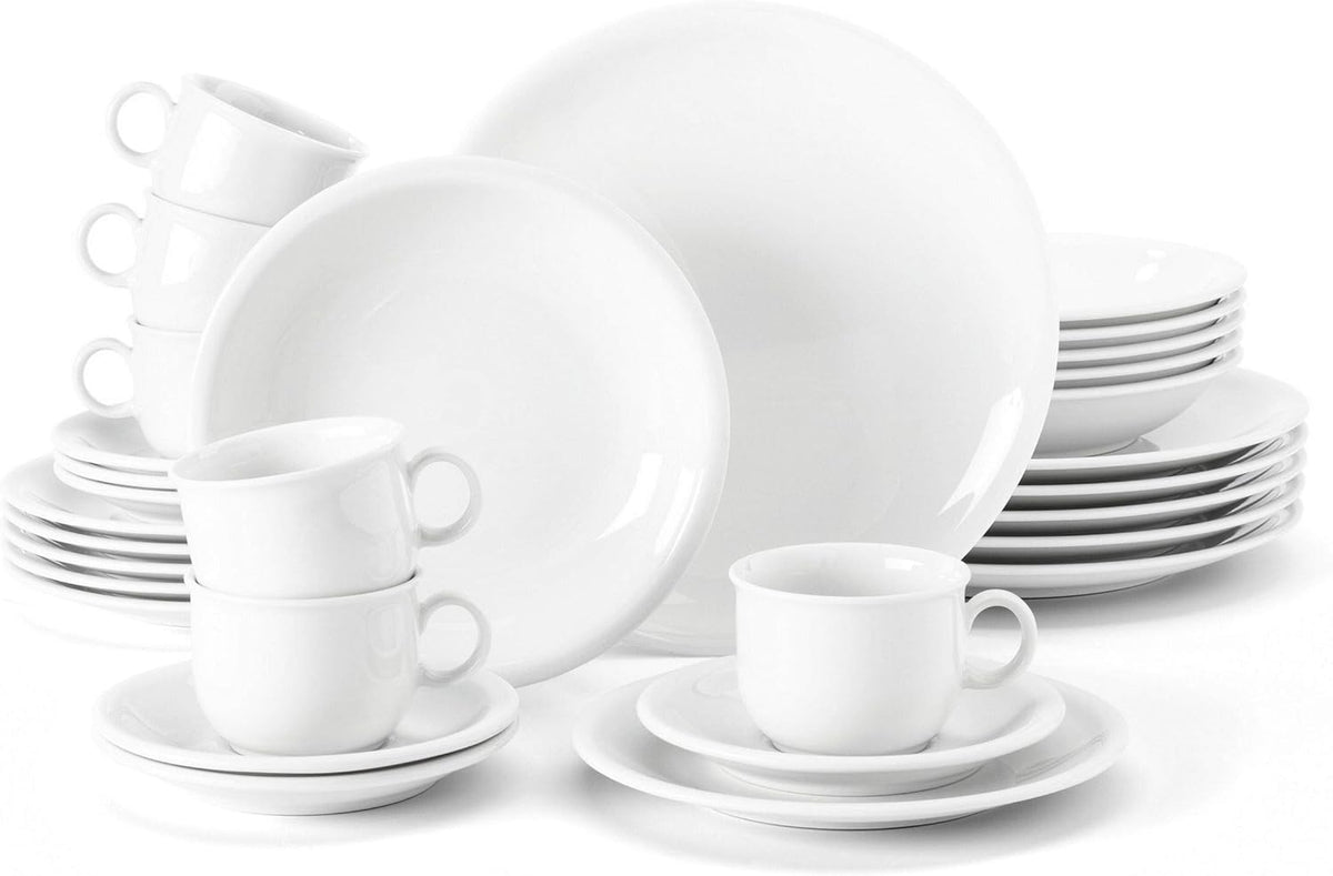Set de veselă combinat Seltmann Weiden 001.716175 Compact White, 30 de piese, alb/simple