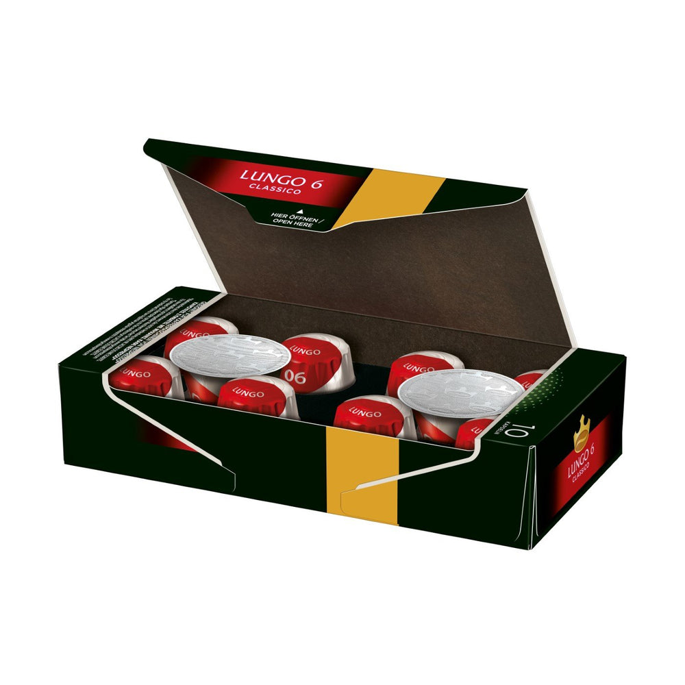 Jacobs Kapseln Lungo Intenso, Intensität 8 & Kapseln Lungo Classico, Intensität 6, 100 Nespresso®* kompatible Kaffeekapseln, 10er Pack, 10 x 10 Getränke