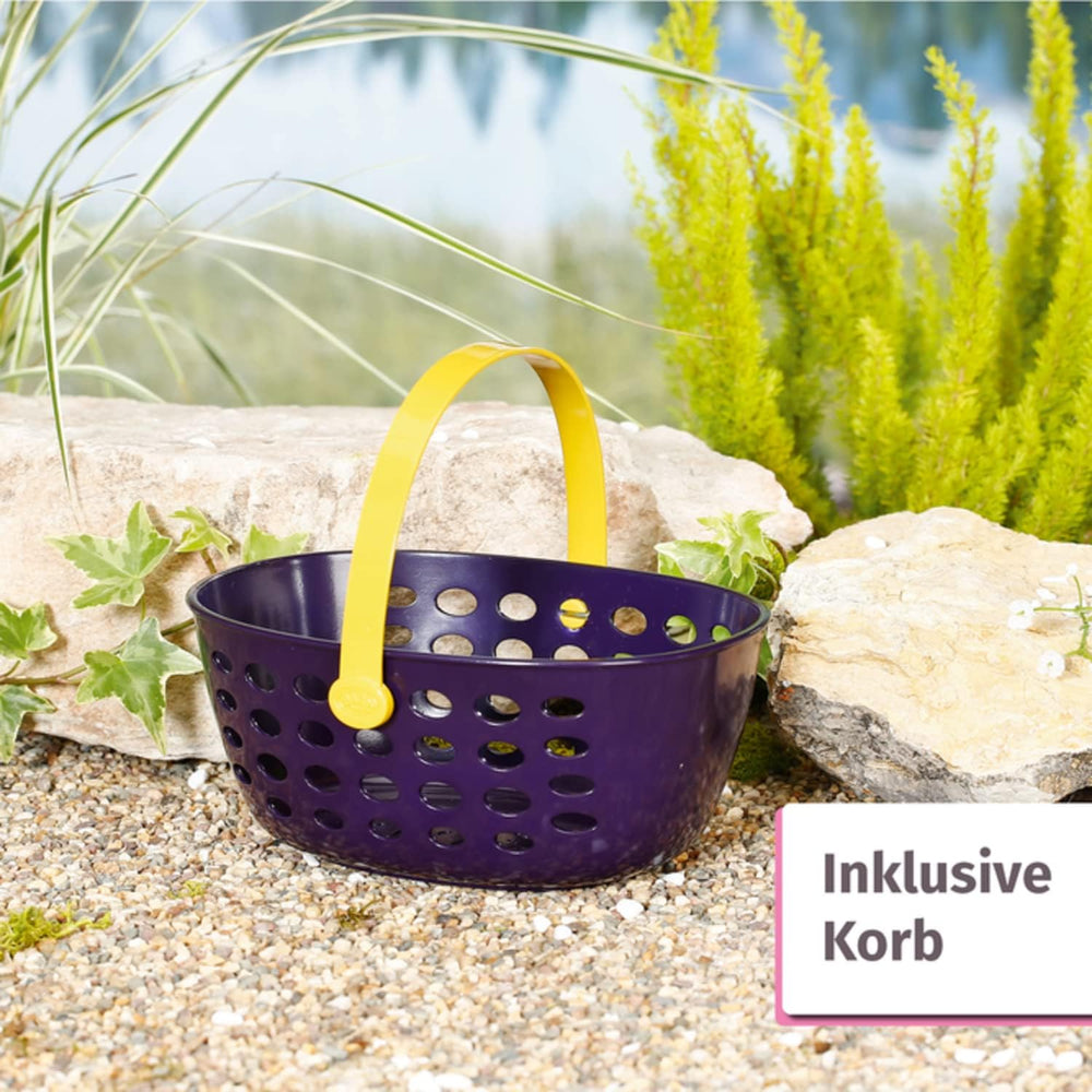 BABY born 832790 Weekend Fishing - Set de accesorii pentru păpuși pentru pescuit cu șezlong cu imprimeu viu, măsuță laterală, sticlă, coșuleț, rățuște și undiță, precum și cămașă lungă roz, Roz