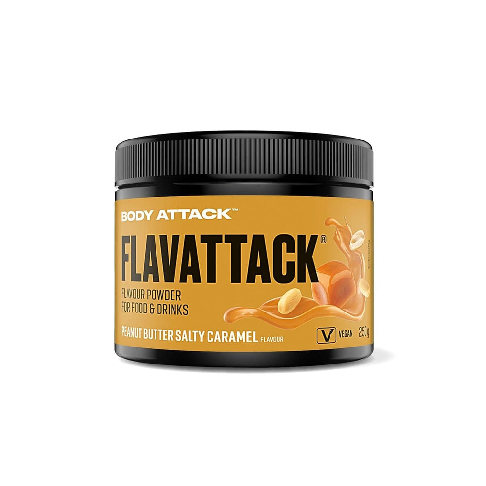 Body Attack Flavattack®, Double Choc Brownie, 250G / 83 servings Flavors Naty Shop 250 grams Peanut Butter + Salted Caramel