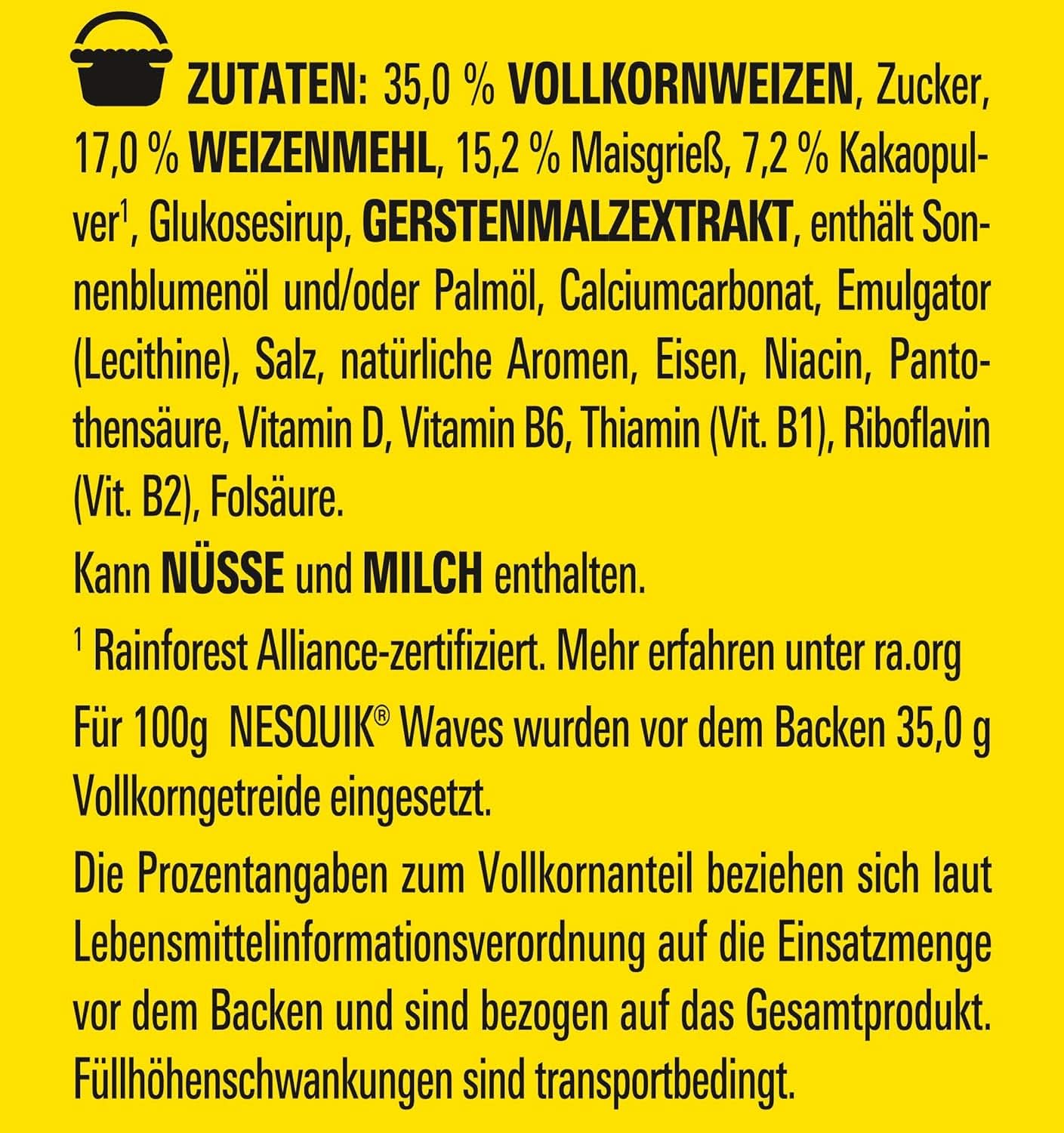 Nesquik Choco Waves, crunchy breakfast with chocolate waves, 330 grams Cereals Naty Shop