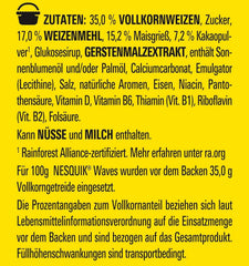 Nesquik Choco Waves, crunchy breakfast with chocolate waves, 330 grams Cereals Naty Shop