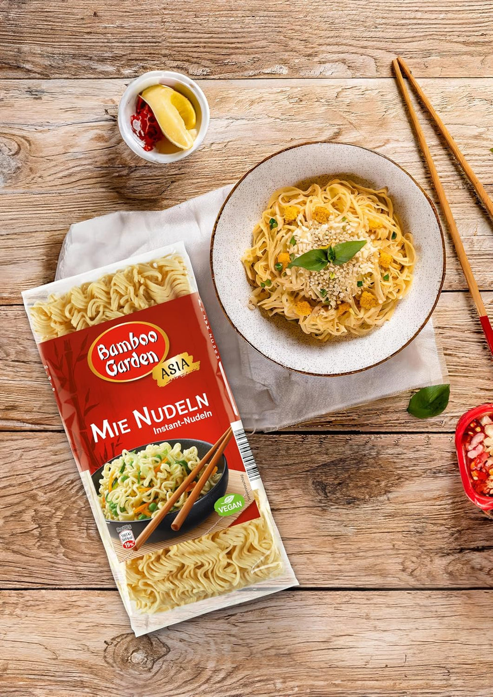 Bamboo Garden - Mie Noodles | Instant noodles for Asian cuisine | Ideal for wok dishes or soups Vegans | 250g bag