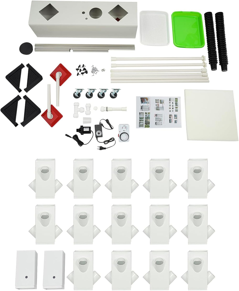 56 Capsules Hydroponic Grow System - Vertical Hydroponic Tower with 30L Water Tank, Garden Hydroponic Grow System, Herb Fruit Vegetable Aeroponic Grow Kit