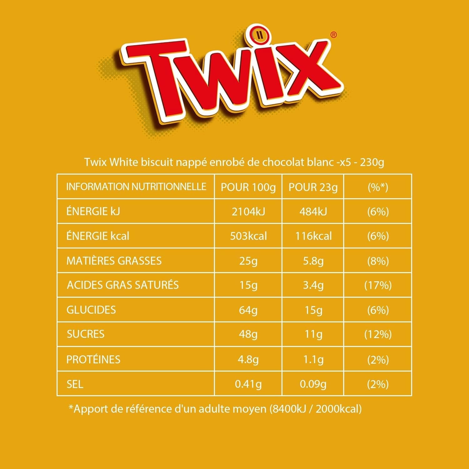 Twix White Chocolate Bars | Caramel, Biscuits, White Chocolate | Chocolate Multi Pack | 5 bars (5 x 46g) (Pack of 5)