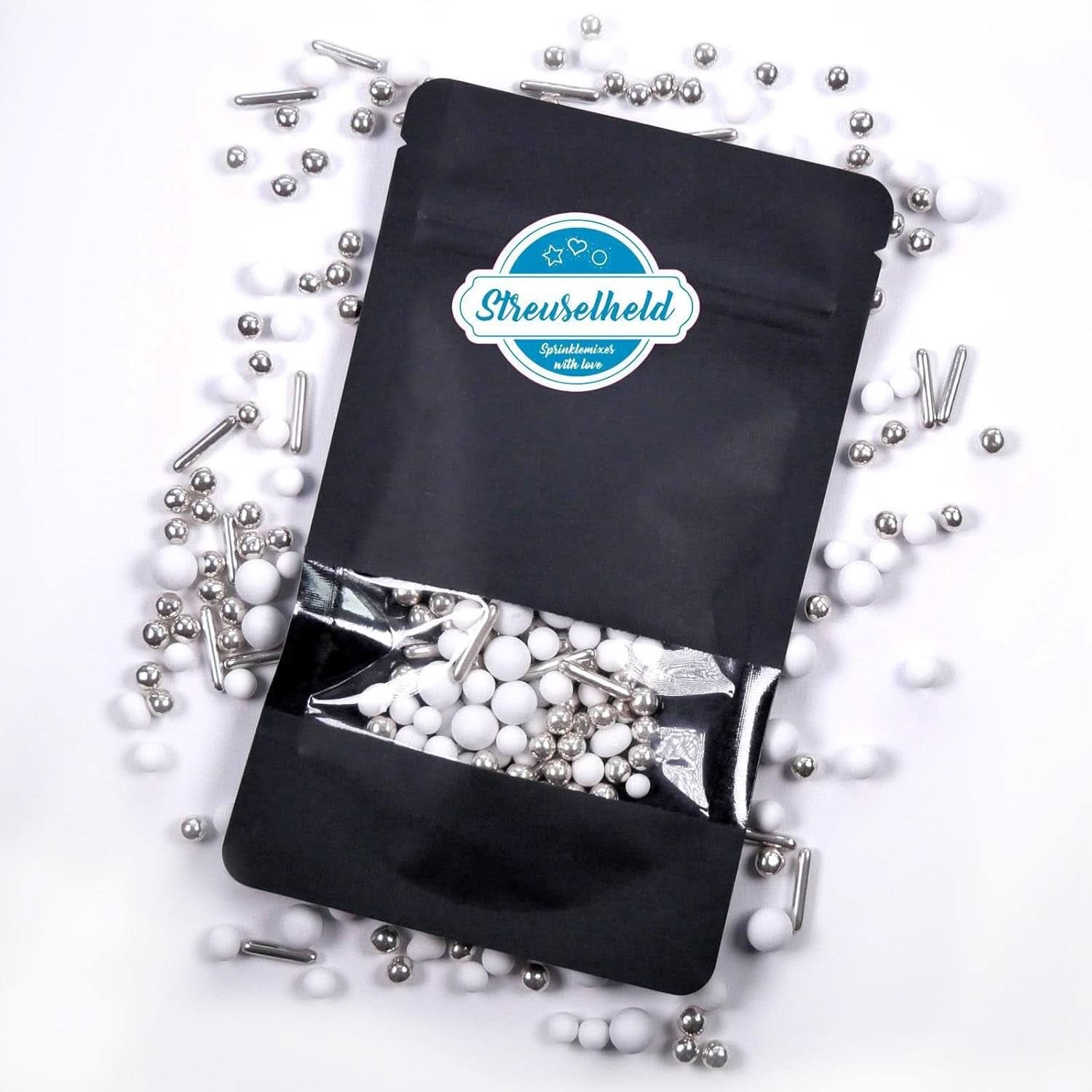 Streusel Hero Chocolate Mix Silver White Sprinkles, 40 grams Naty Shop